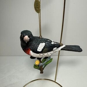 The Songbird Christmas Rose-breasted Grosbeak ornament By Danbury Mint With Tag